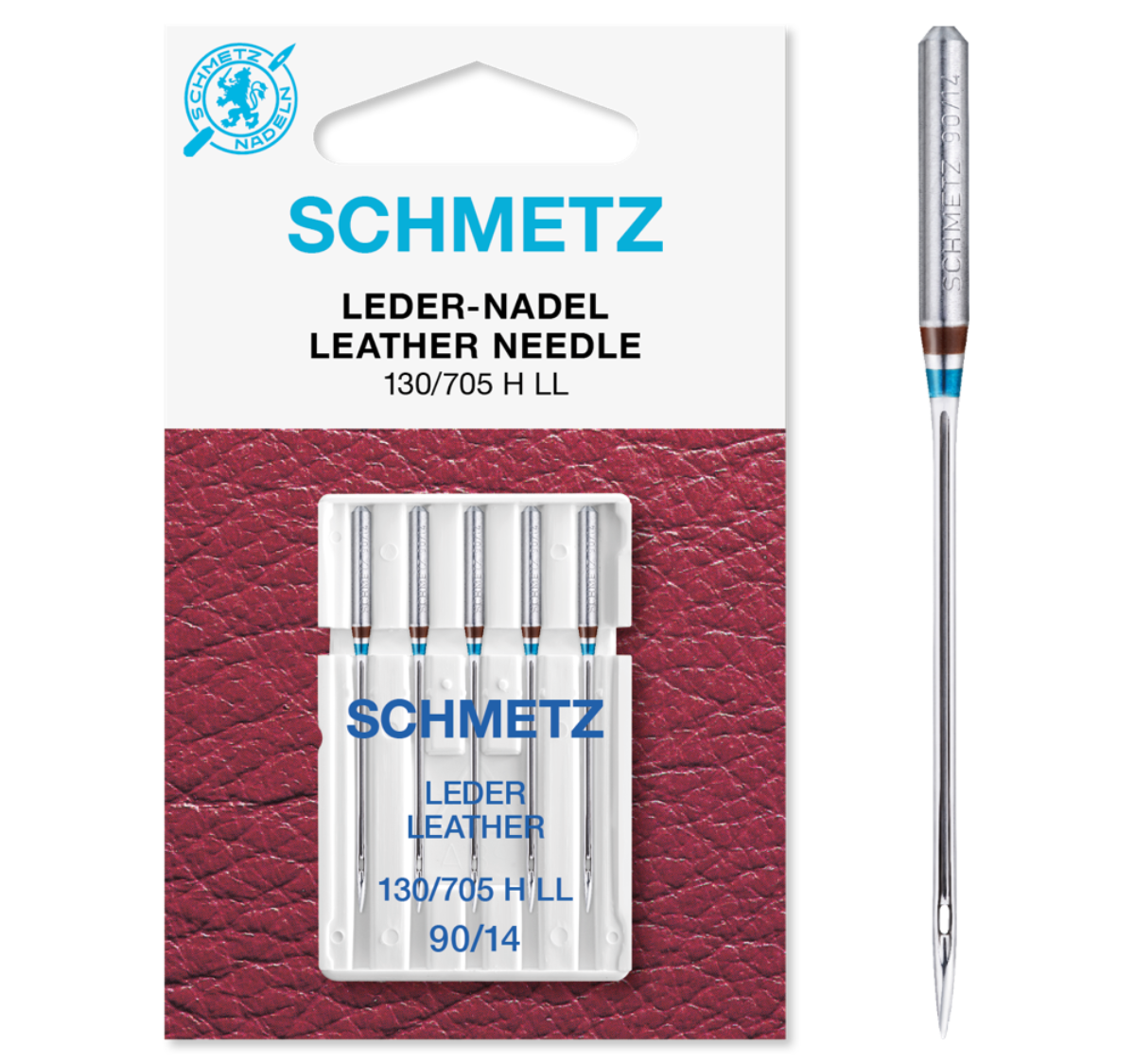 Schmetz Leather Home Machine Needles - Size 10 - 15x1, 130/705 H LL - 5/Pack